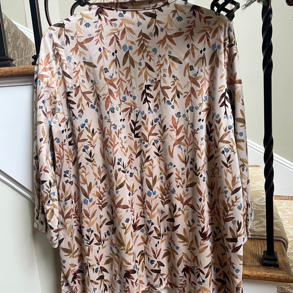 Coldwater Creek Button Up Leaf Print Velvety Shacked Women's Plus size 1X - Picture 7 of 7
